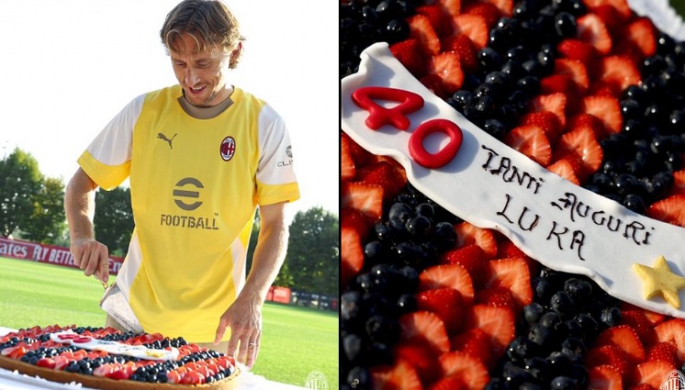 米兰官方更新社交媒体，晒全队为莫德里奇过40岁生日